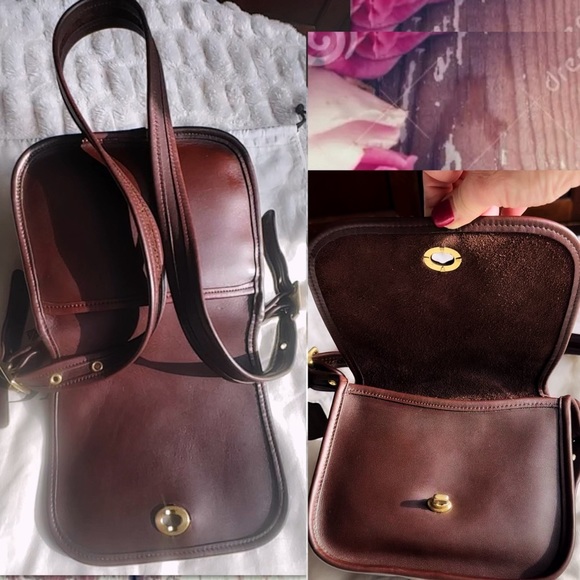 VINTAGE COACH LEGACY MAHOGANY BROWN CROSSBODY TRAIL BAG 9965 - Picture 9 of 16